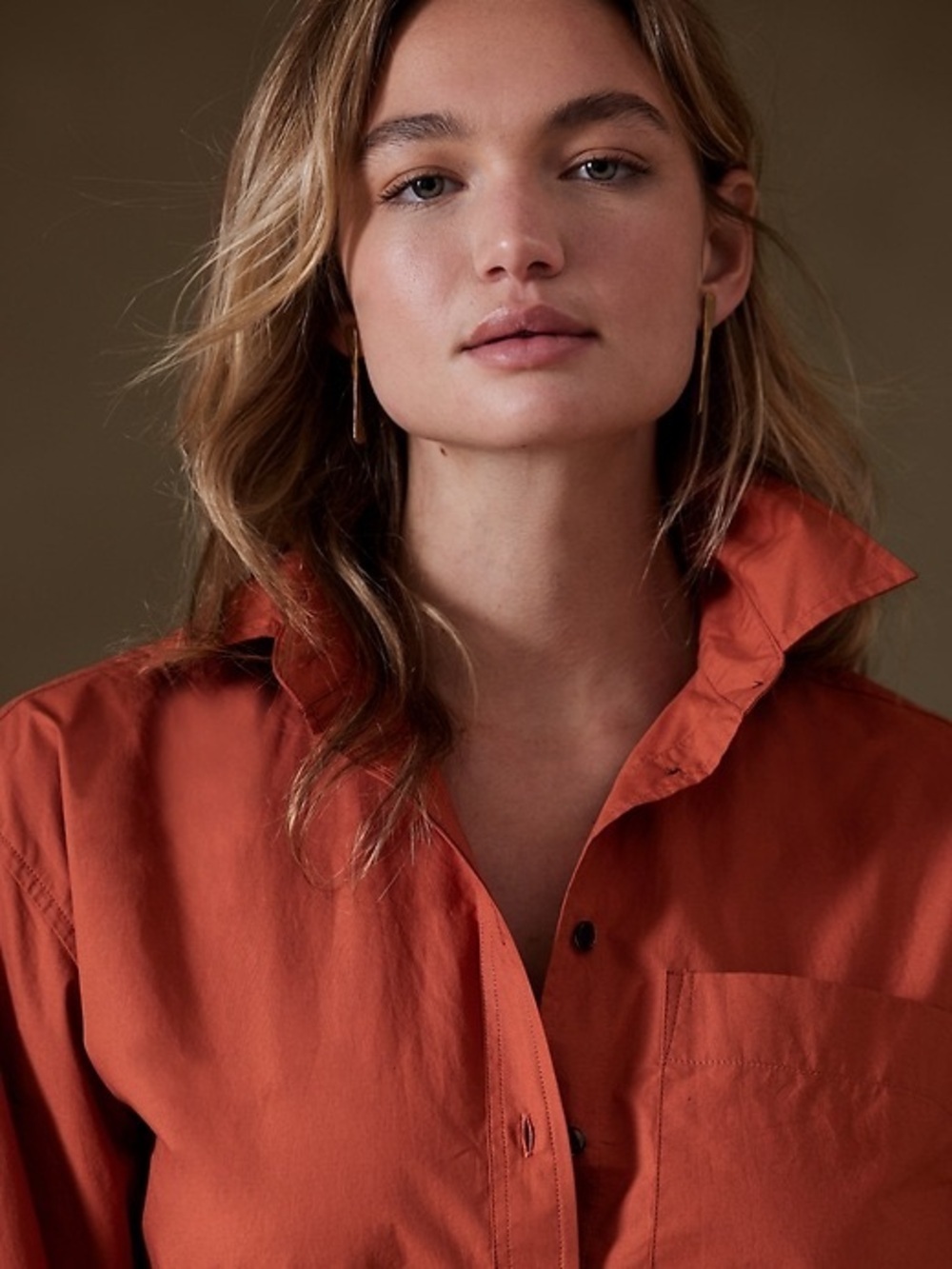 Banana Republic Coral Boxy Crop Shirt - Picture 2 of 15